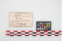 Etikett zu Bimetalldolchgriff (NHMW-PRAE-026146)